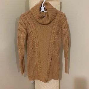 Turtleneck, Knitted Sweater - Tan